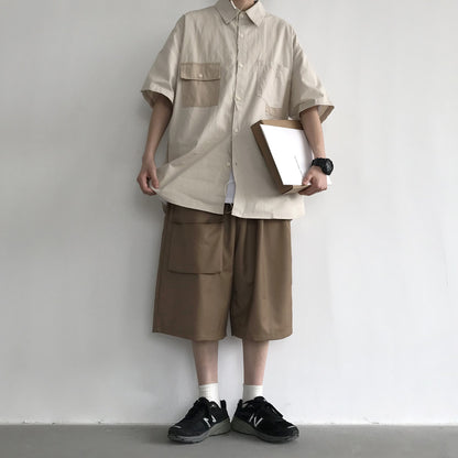 Japanese Retro Simple Casual Shorts Men