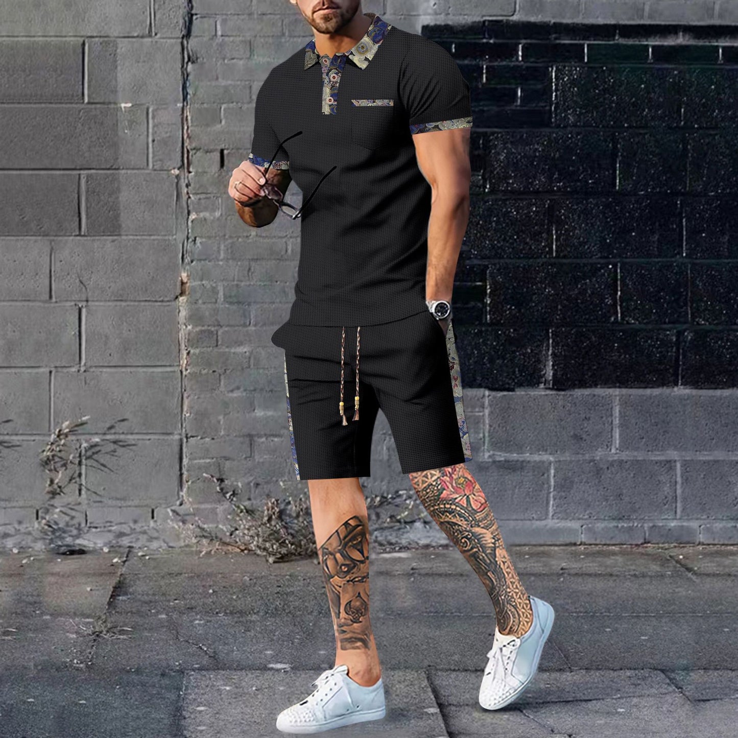 Men Casual Fashion Set – Stylish Shorts Outfit for Modern Men